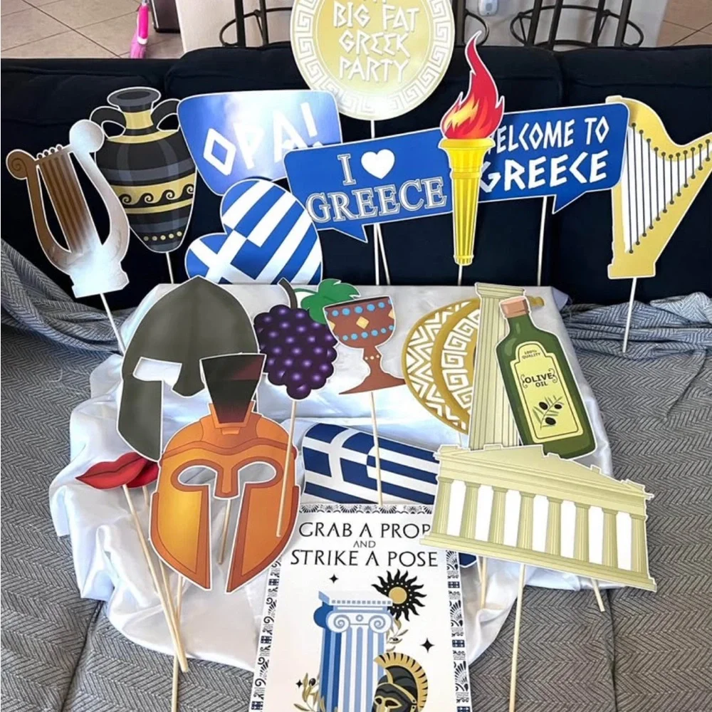 Greek Themed Photo Booth Props for Party Fun